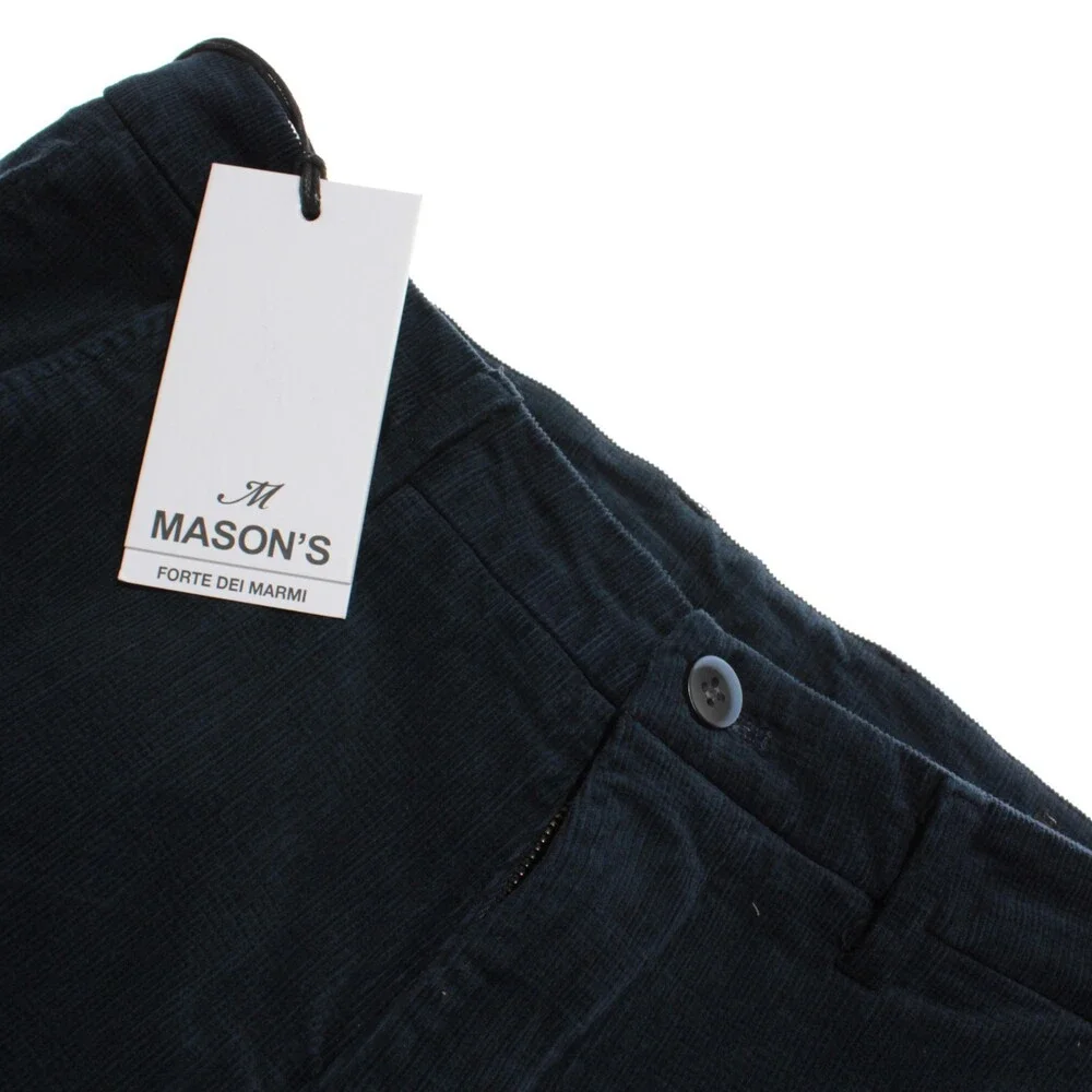 Mason's NWT Chinos / Casual Corduroy Pants Size 50 (US 34) Torino in Blue Cotton